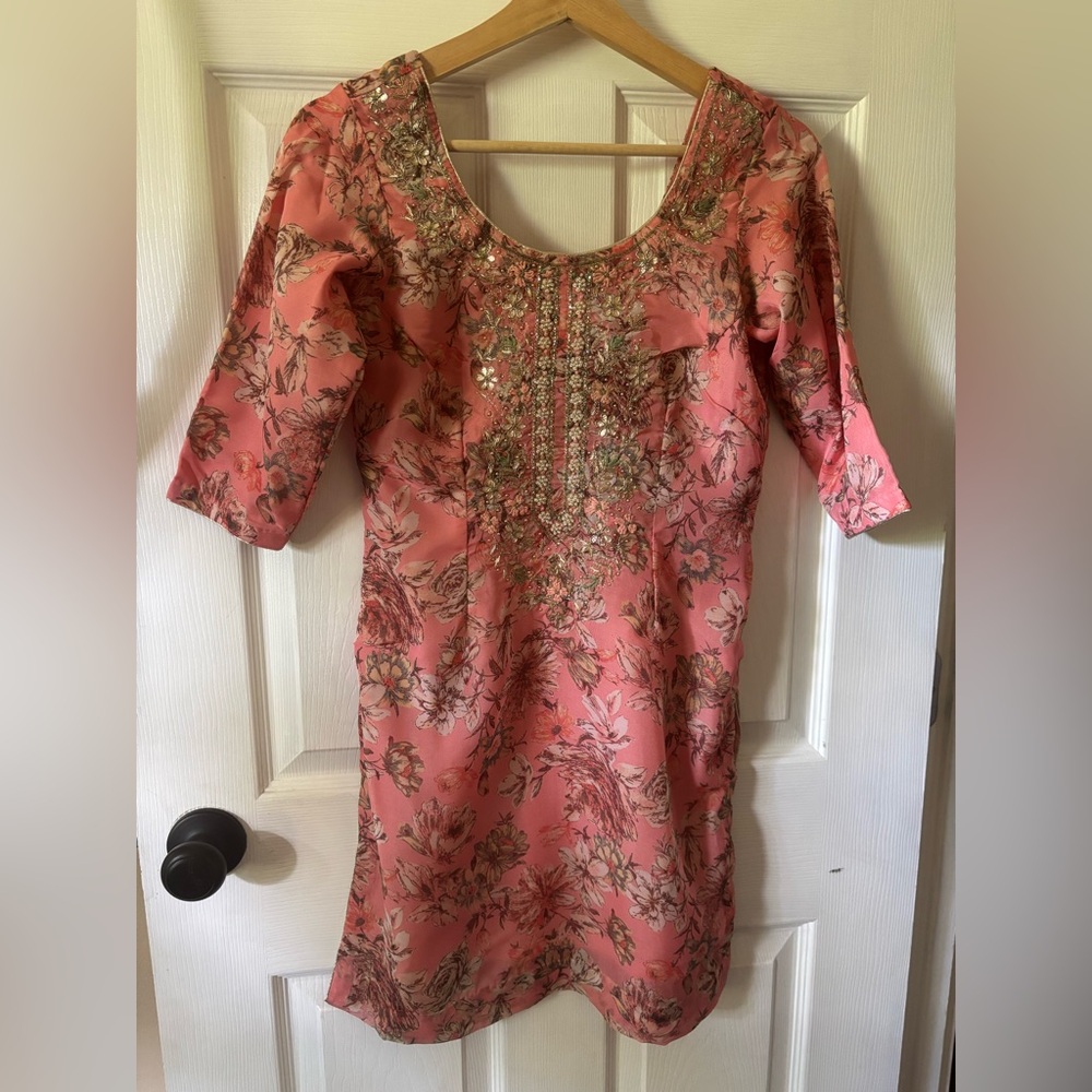 Elegant Pink Floral Dress